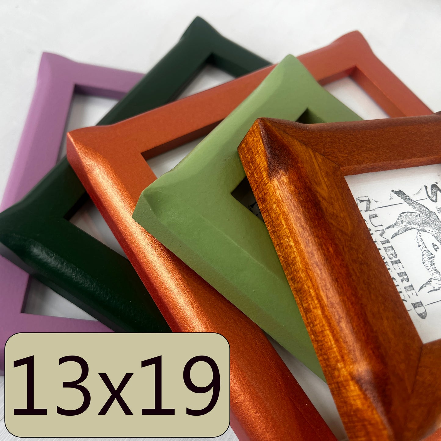 13x19" frame in 1x1 Flared Corners style - Choose your color - FREE SHIPPING