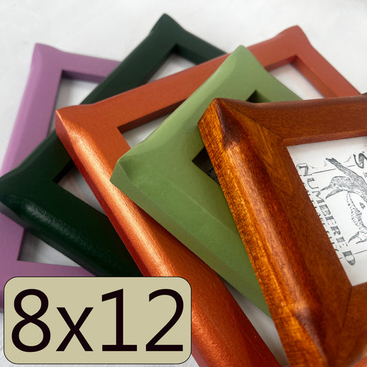 8x12" frame in 1x1 Flared Corners style - Choose your color - FREE SHIPPING
