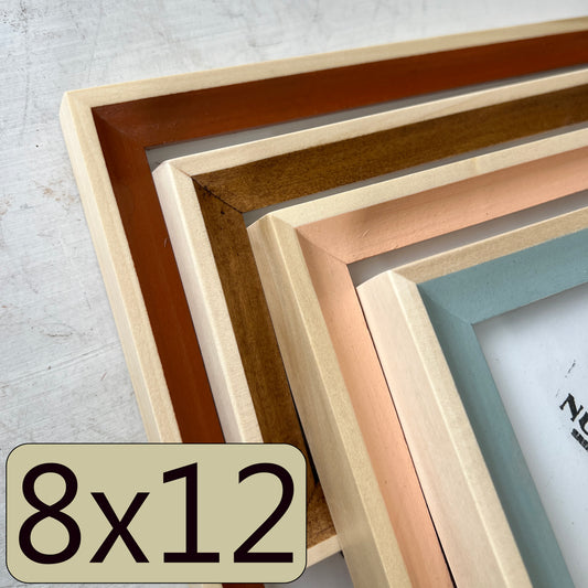8x12" frame in Foxy Minus Poplar style - Choose your color - FREE SHIPPING