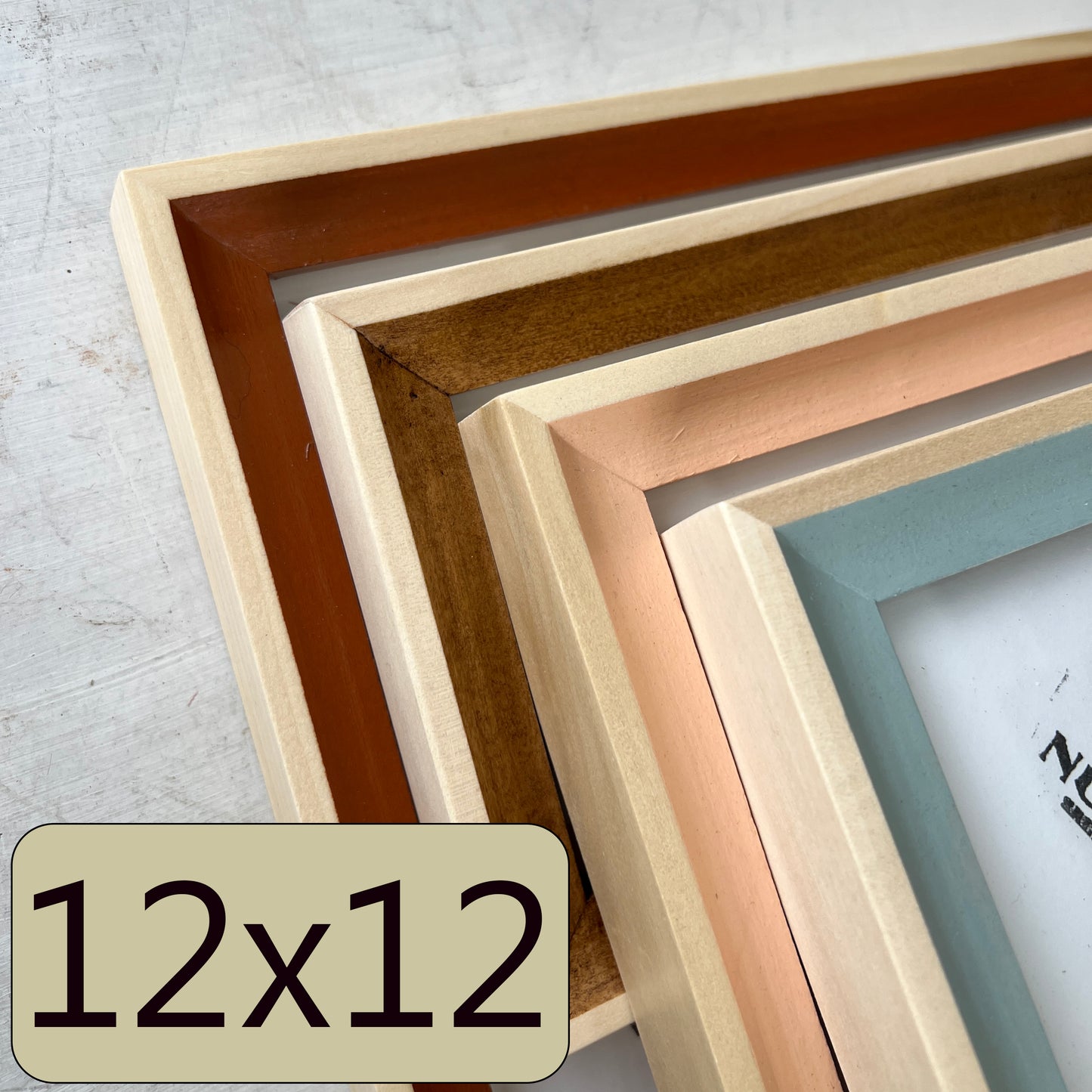 12x12" frame in Foxy Minus Poplar style - Choose your color - FREE SHIPPING