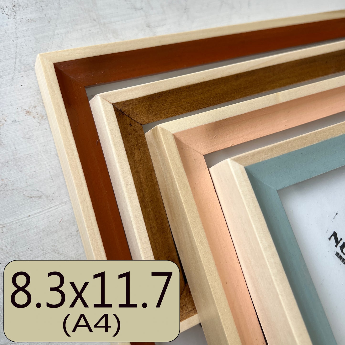 A4 8.3x11.7" frame in Foxy Minus Poplar style - Choose your color - FREE SHIPPING