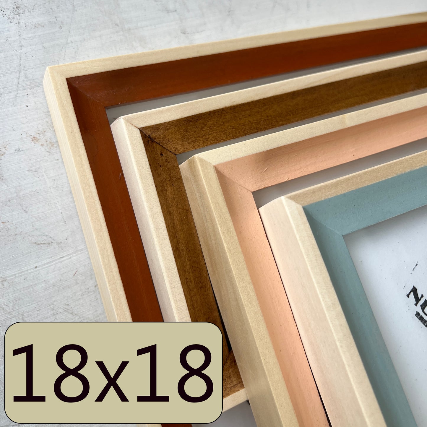 18x18" frame in Foxy Minus Poplar style - Choose your color - FREE SHIPPING