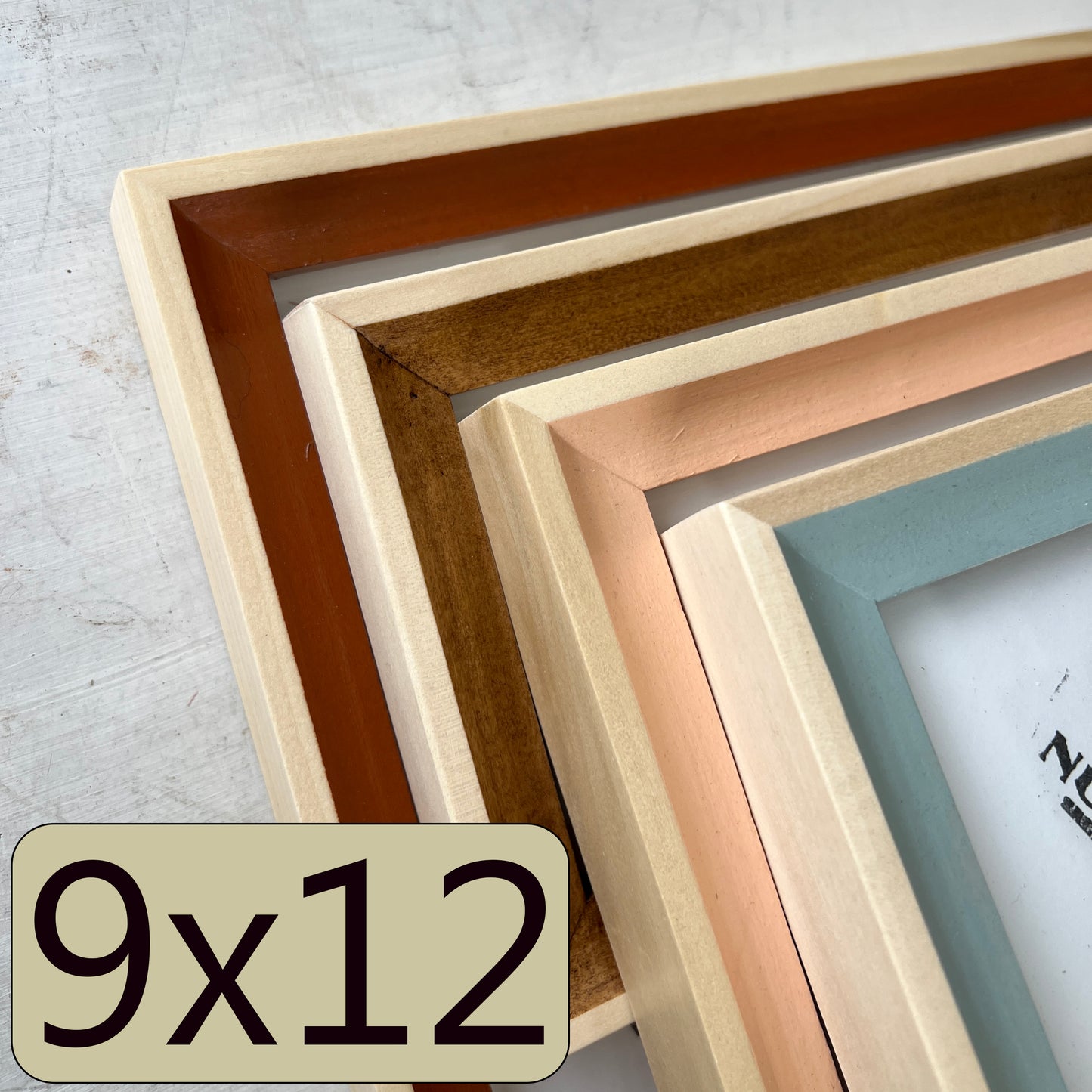 9x12" frame in Foxy Minus Poplar style - Choose your color - FREE SHIPPING