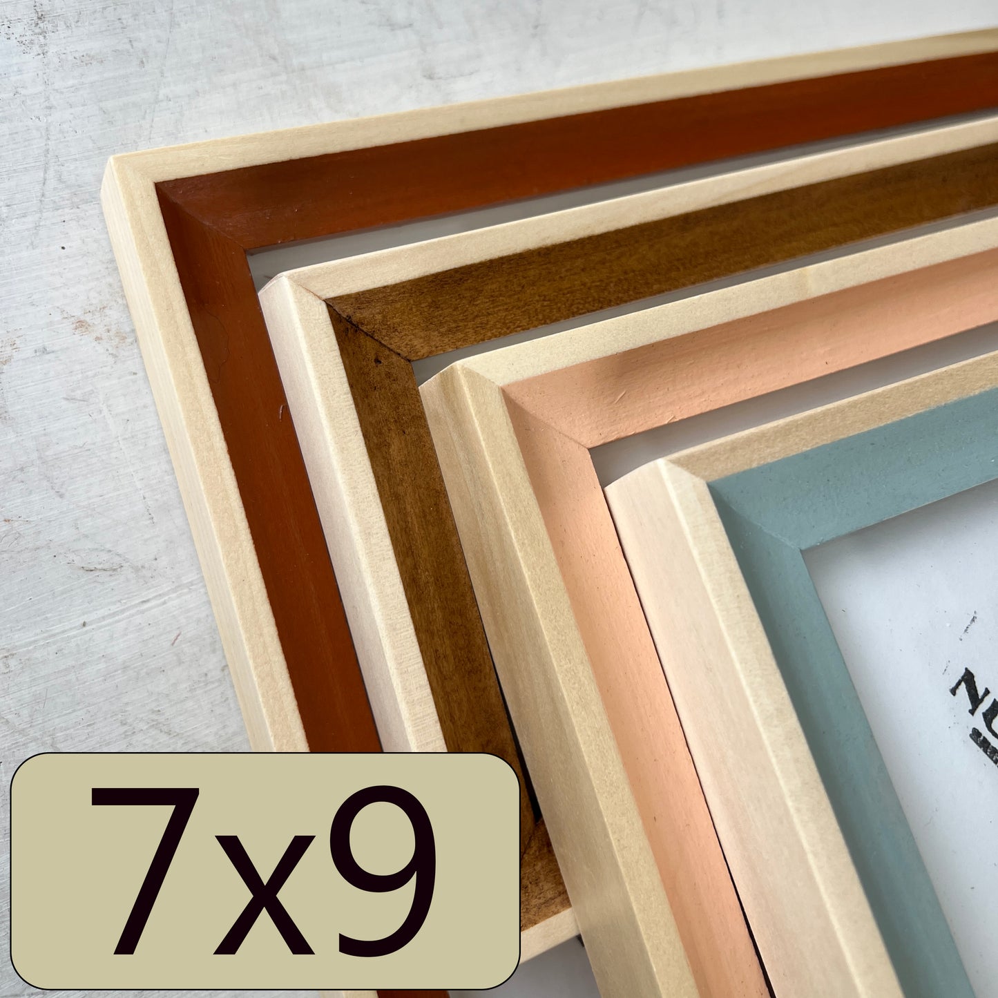 7x9" frame in Foxy Minus Poplar style - Choose your color - FREE SHIPPING