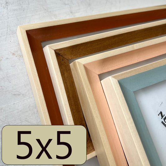 5x5" frame in Foxy Minus Poplar style - Choose your color - FREE SHIPPING