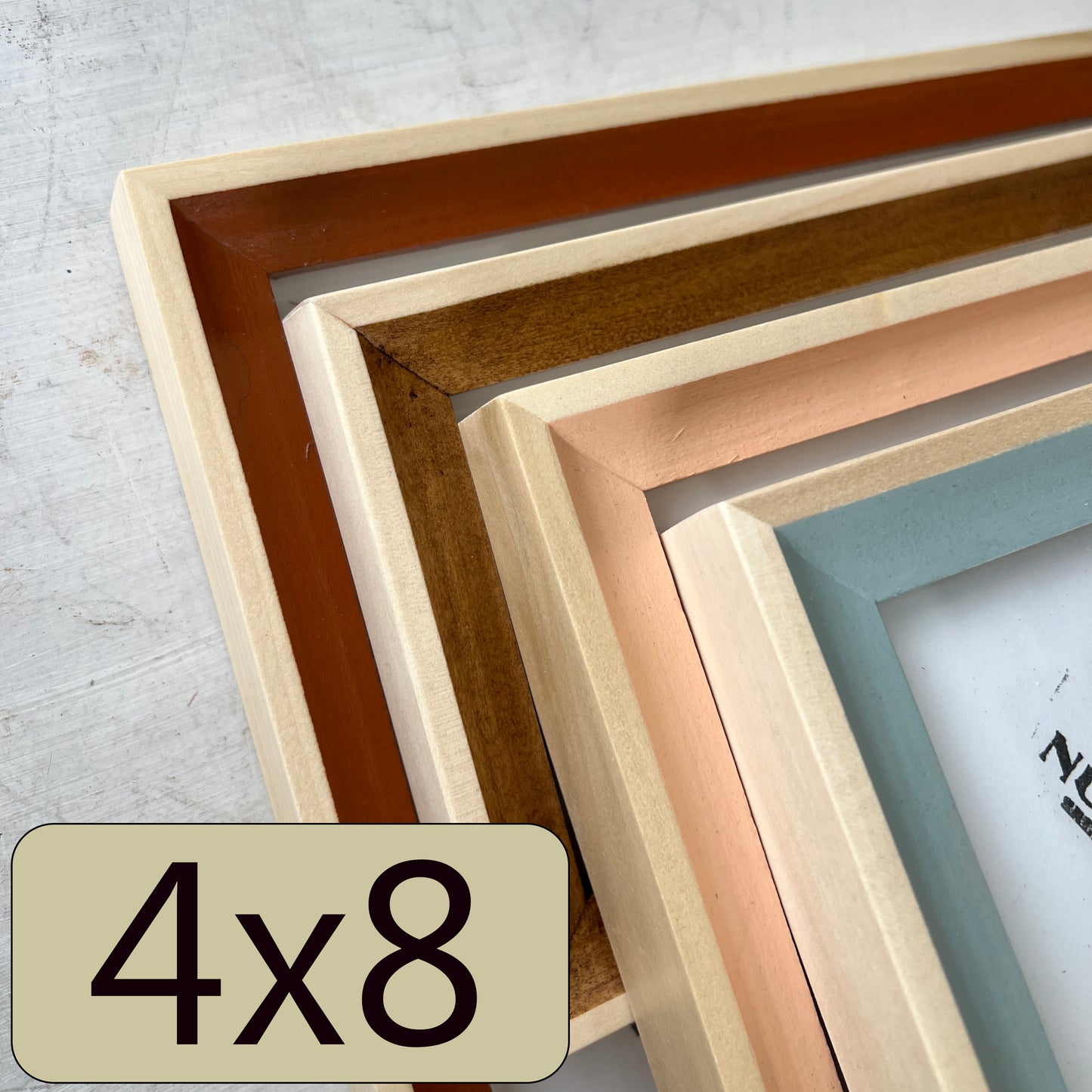 4x8" frame in Foxy Minus Poplar style - Choose your color - FREE SHIPPING