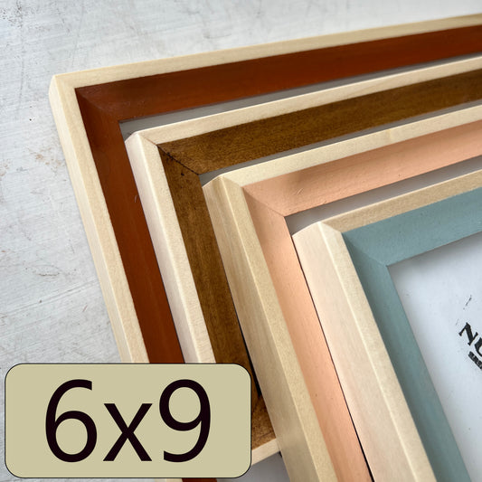 6x9" frame in Foxy Minus Poplar style - Choose your color - FREE SHIPPING