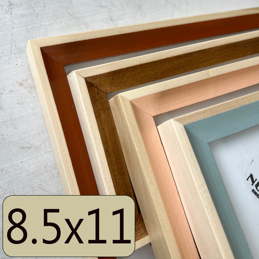 8.5x11" frame in Foxy Minus Poplar style - Choose your color - FREE SHIPPING