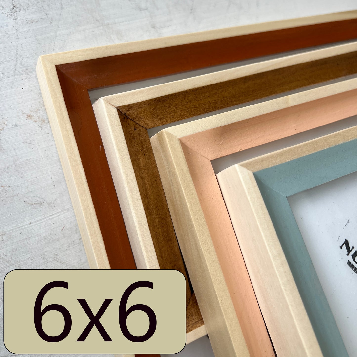6x6" frame in Foxy Minus Poplar style - Choose your color - FREE SHIPPING