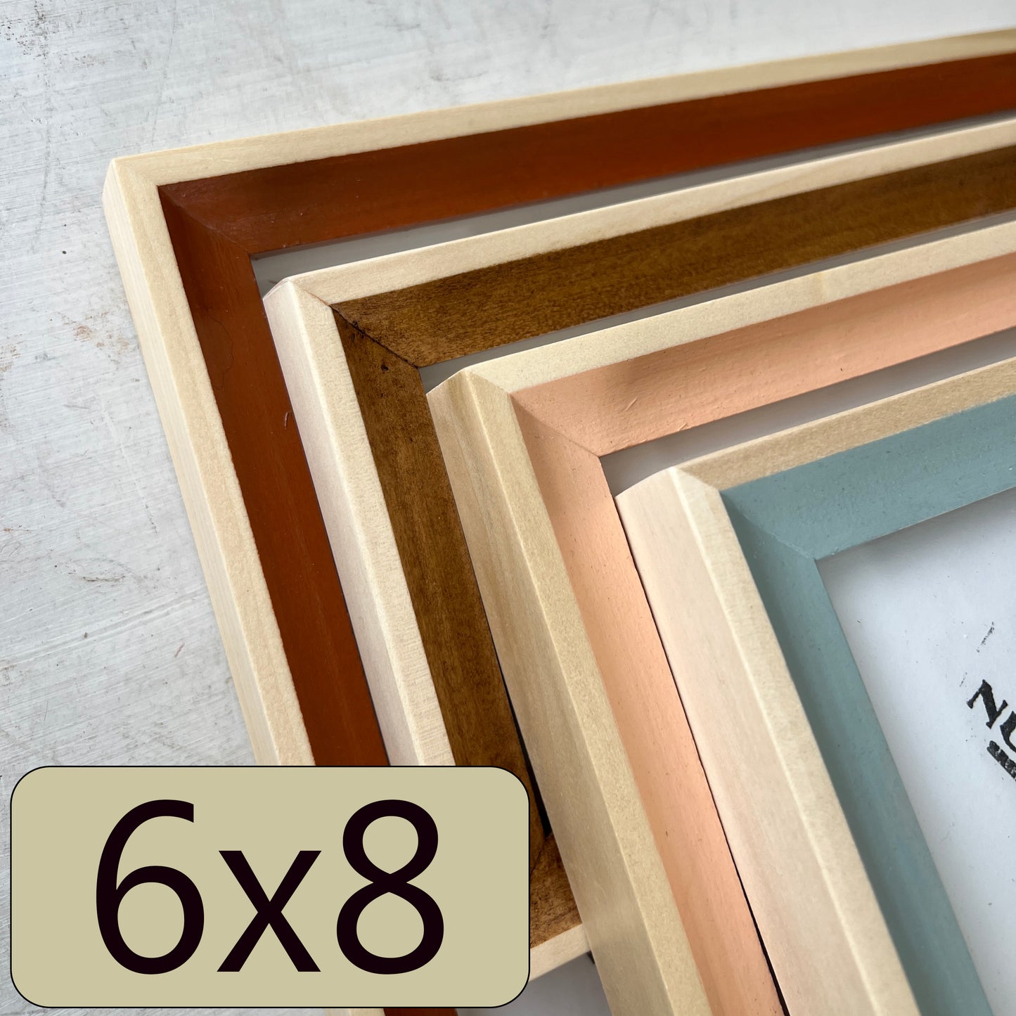 6x8" frame in Foxy Minus Poplar style - Choose your color - FREE SHIPPING