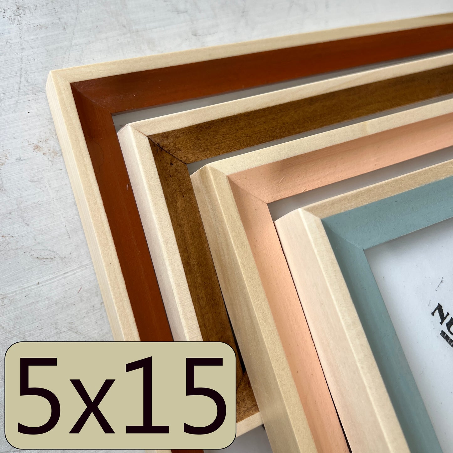 5x15" frame in Foxy Minus Poplar style - Choose your color - FREE SHIPPING