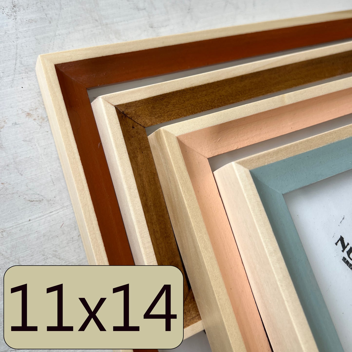 11x14" frame in Foxy Minus Poplar style - Choose your color - FREE SHIPPING