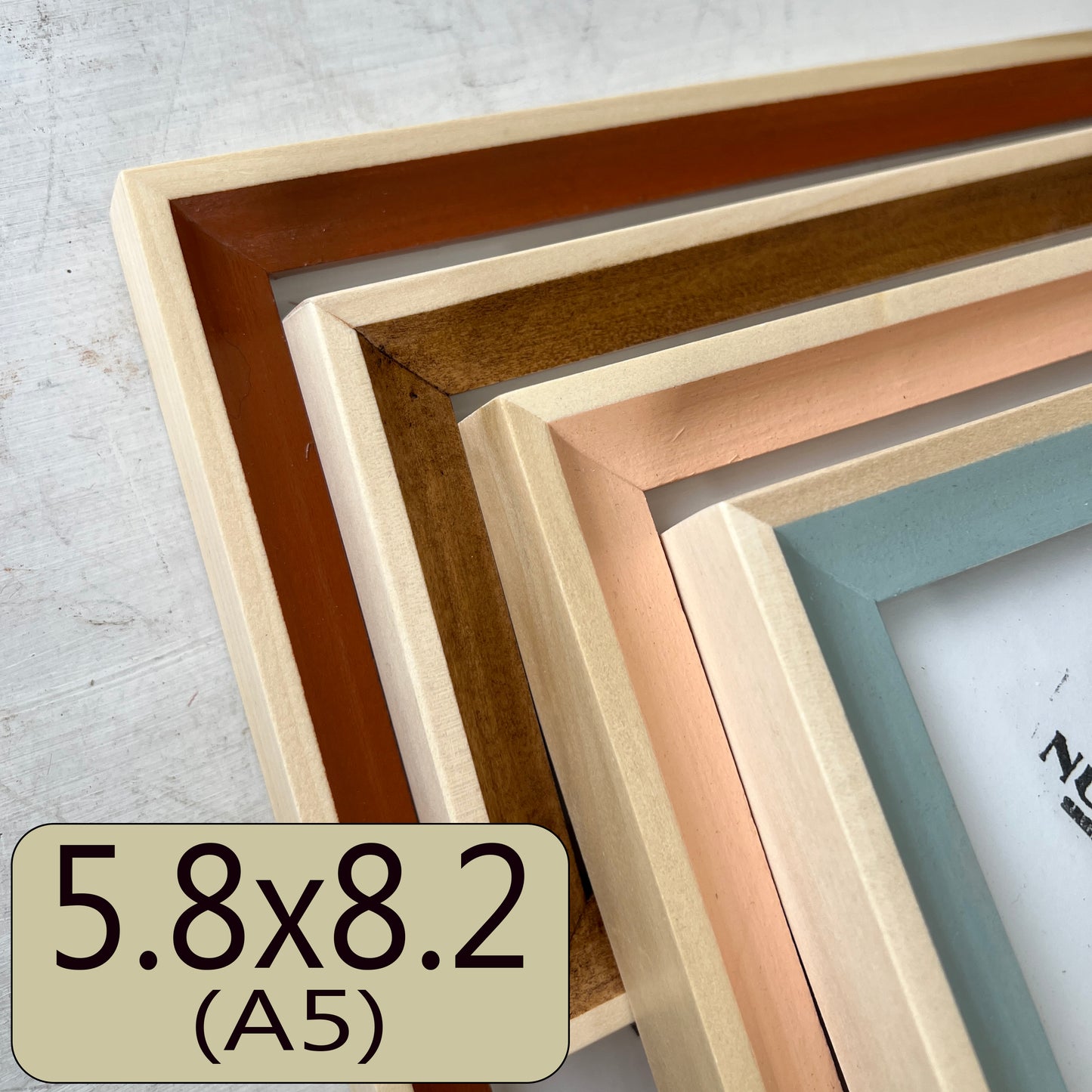 A5 5.8x8.2" frame in Foxy Minus Poplar style - Choose your color - FREE SHIPPING