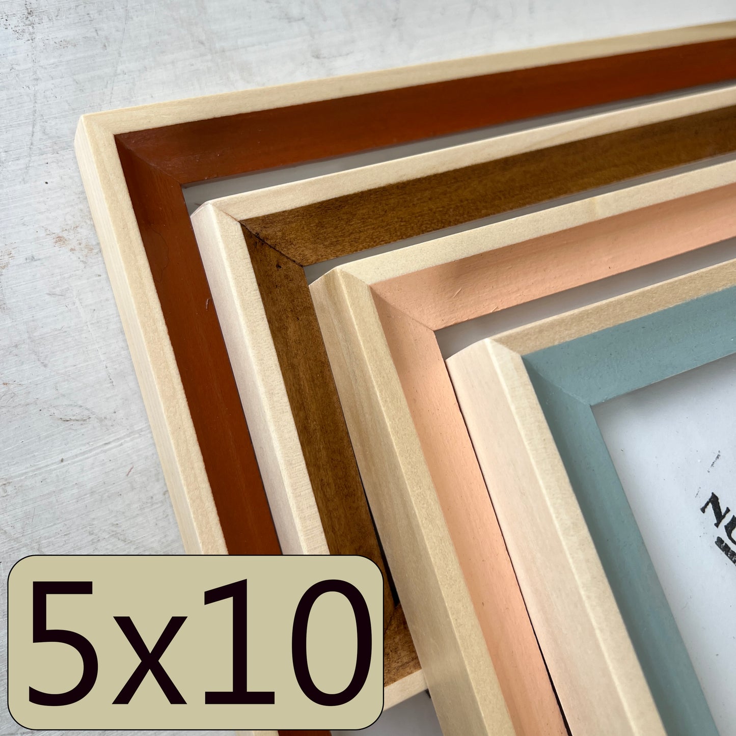 5x10" frame in Foxy Minus Poplar style - Choose your color - FREE SHIPPING