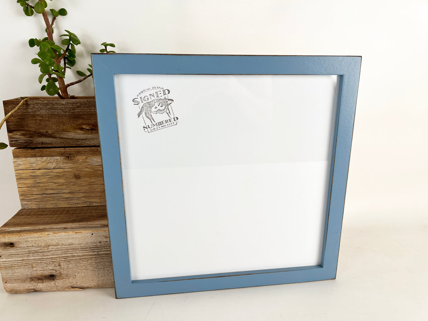 1x1 Vintage Smokey Blue Picture Frame - Choose Your Size - Ships Right Away - FREE SHIPPING