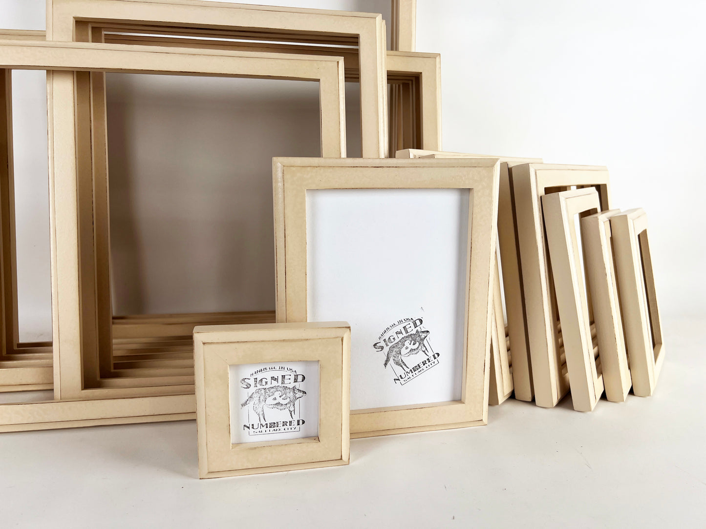 1x1 Outside Cove Vintage Ivory Picture Frame - Choose Your Size - Ships Right Away - FREE SHIPPING