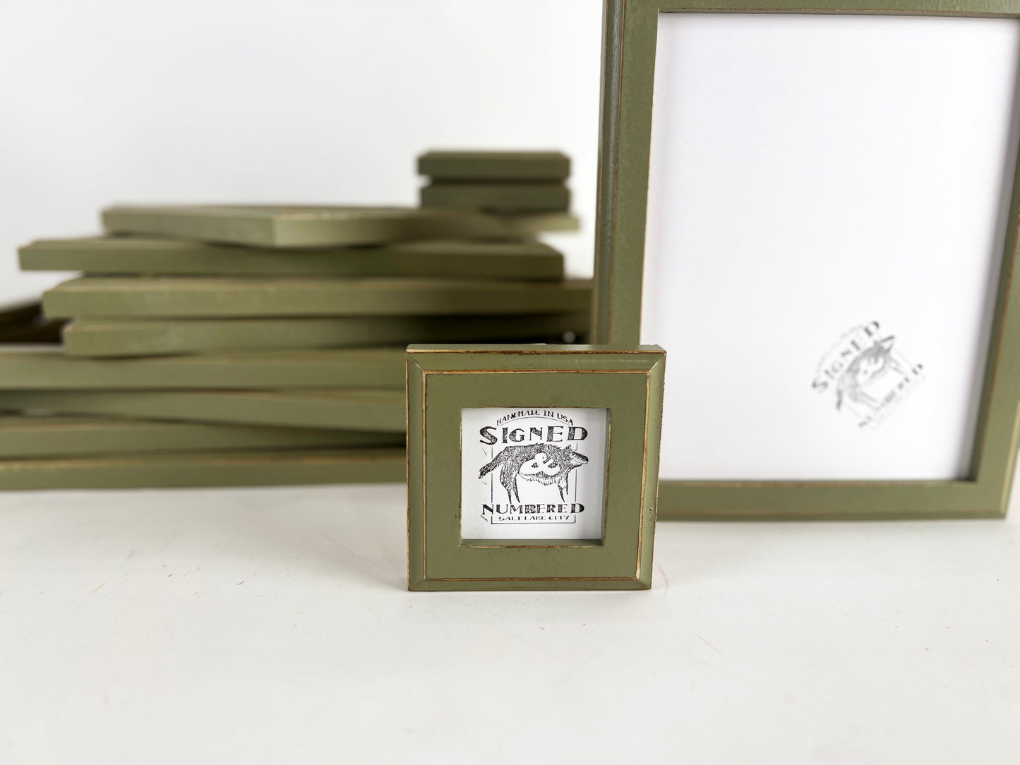 1x1 Outside Cove Vintage Old Green Picture Frame - Choose Your Size - Ships Right Away - FREE SHIPPING