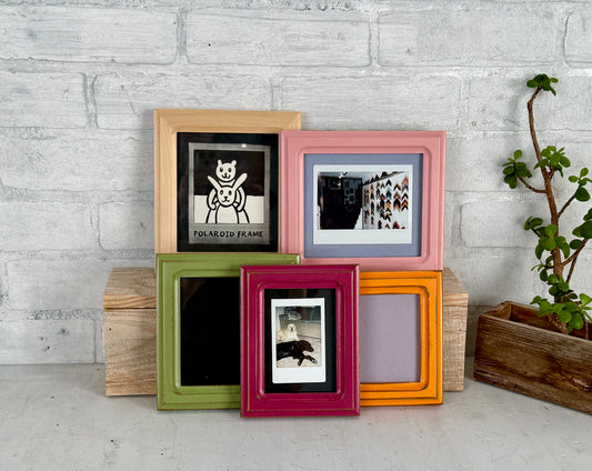 Picture Frame for Instant Camera Print in Double Cove Style - Choose Your Size & Color