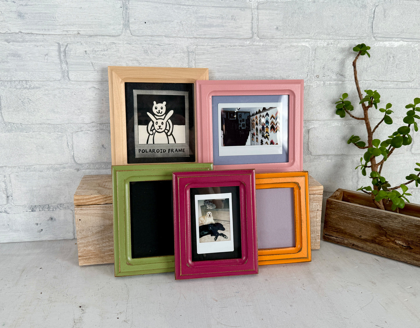 Picture Frame for Instant Camera Print in Double Cove Style - Choose Your Size & Color