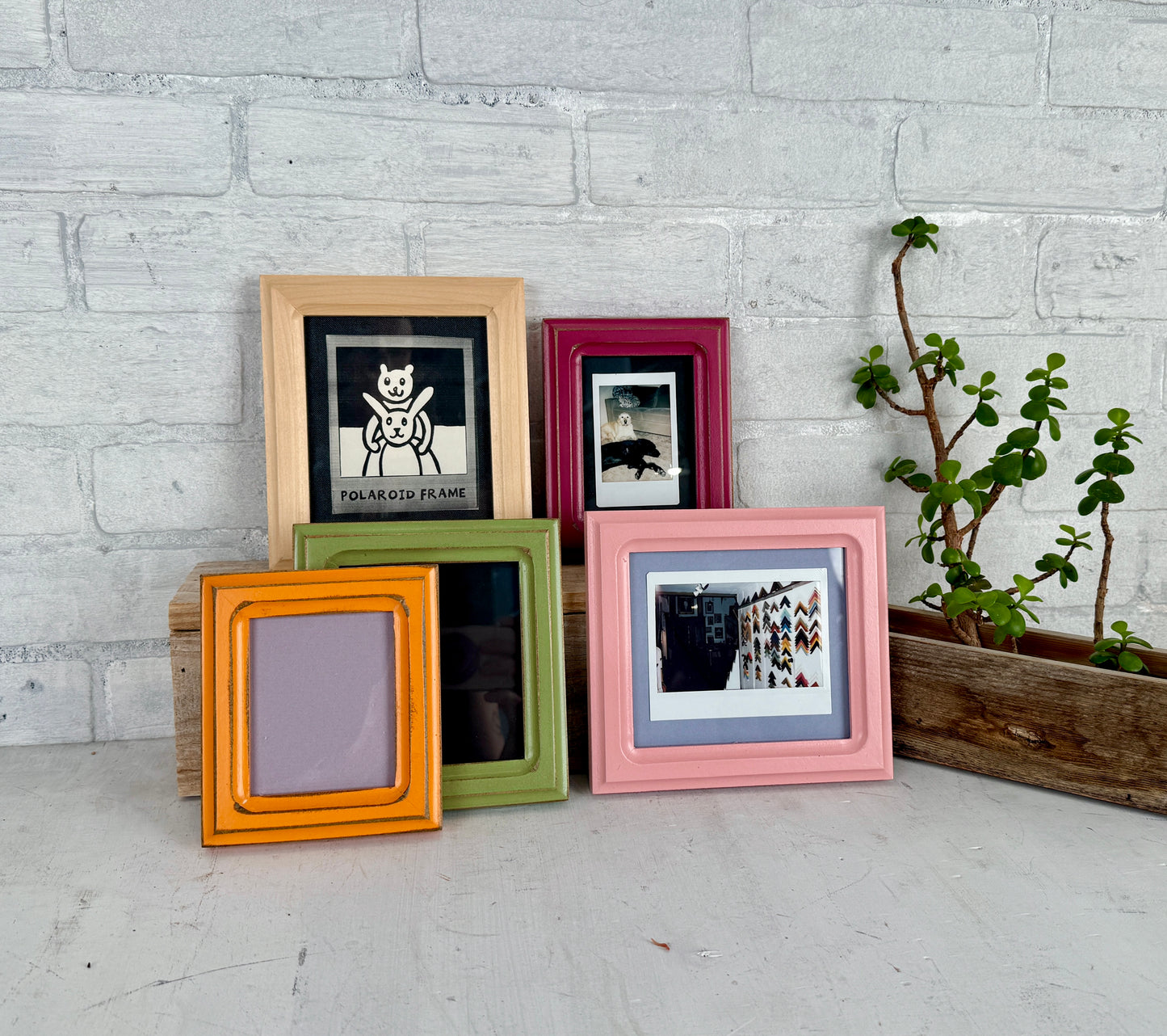Picture Frame for Instant Camera Print in Double Cove Style - Choose Your Size & Color