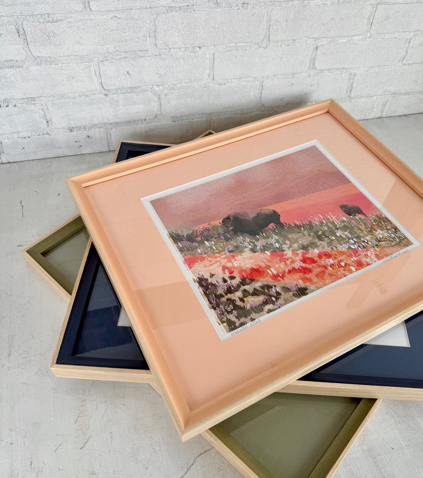 Monochrome 16x20 Inch Frame With Mat in Foxy Minus Poplar Style - Choose Your Photo Size & Color