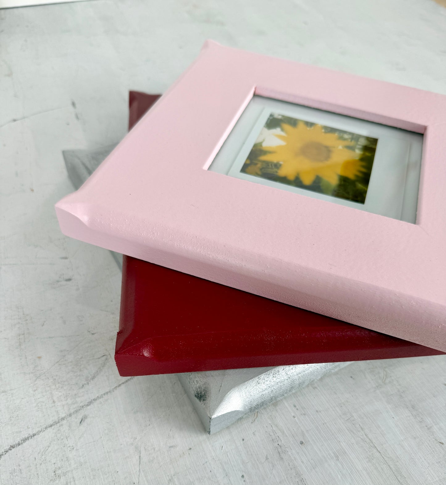 Picture Frame for Instant Camera Print in 2.5 Flared Style - Choose Your Frame and Mat Color