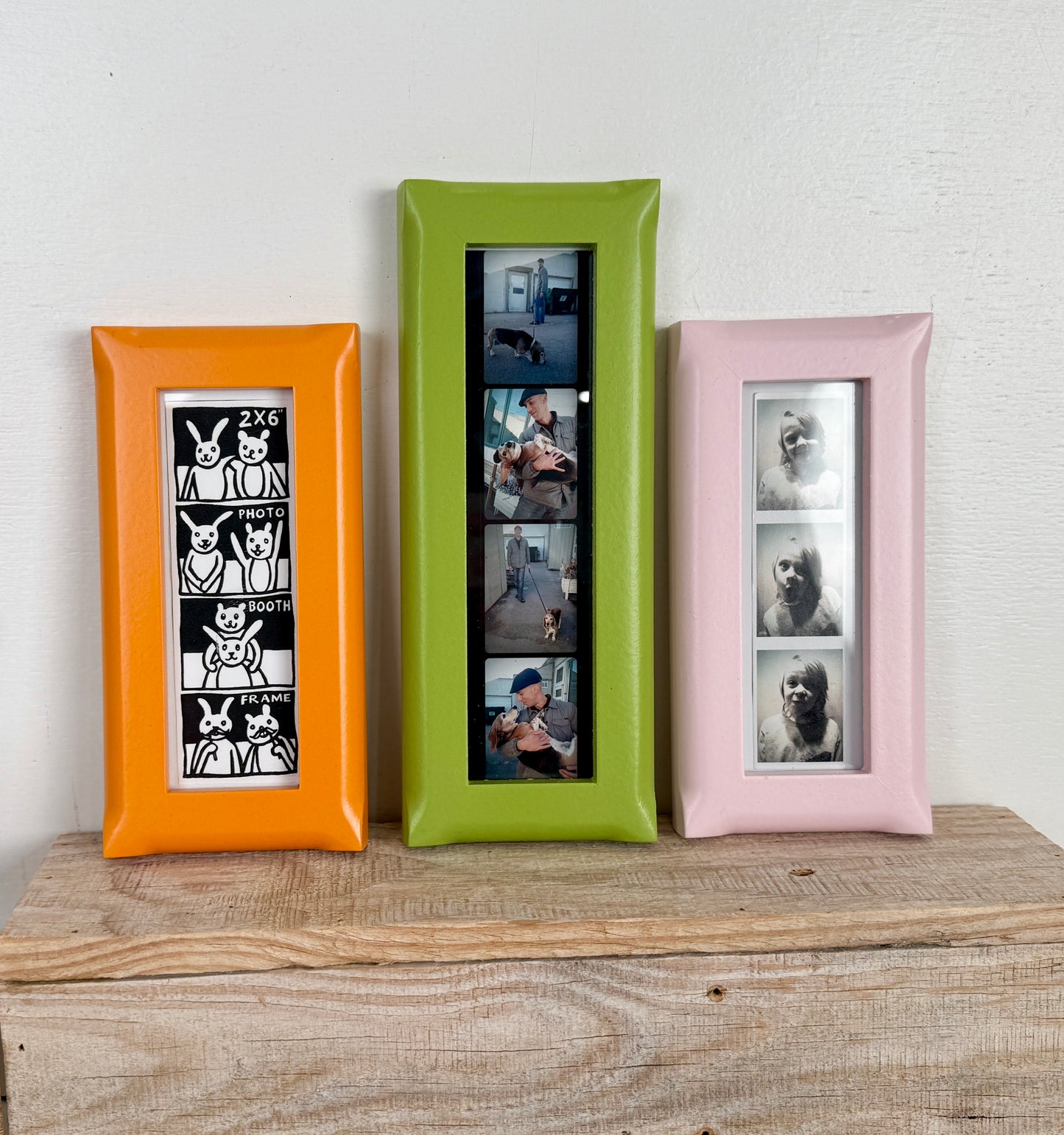 Photo Booth Frame for Picture Strip in 1x1 Flared Style - Choose Your Color & Size