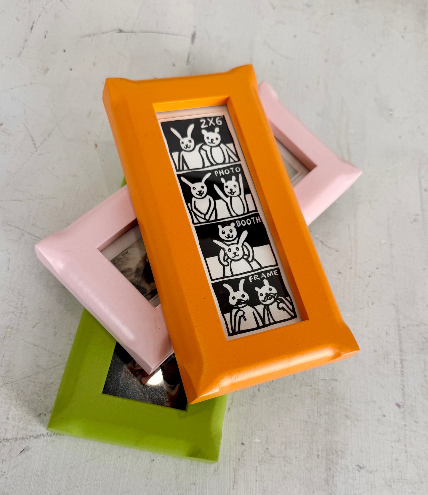 Photo Booth Frame for Picture Strip in 1x1 Flared Style - Choose Your Color & Size