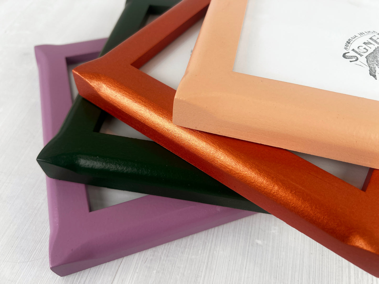 4x10" frame in 1x1 Flared Corners style - Choose your color - FREE SHIPPING