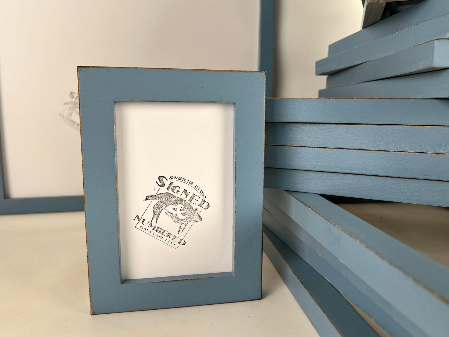 1x1 Vintage Smokey Blue Picture Frame - Choose Your Size - Ships Right Away - FREE SHIPPING