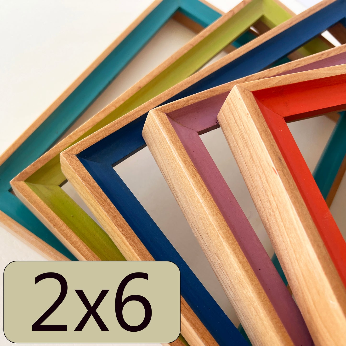 2x6" frame in Foxy Minus style - Choose your color - FREE SHIPPING