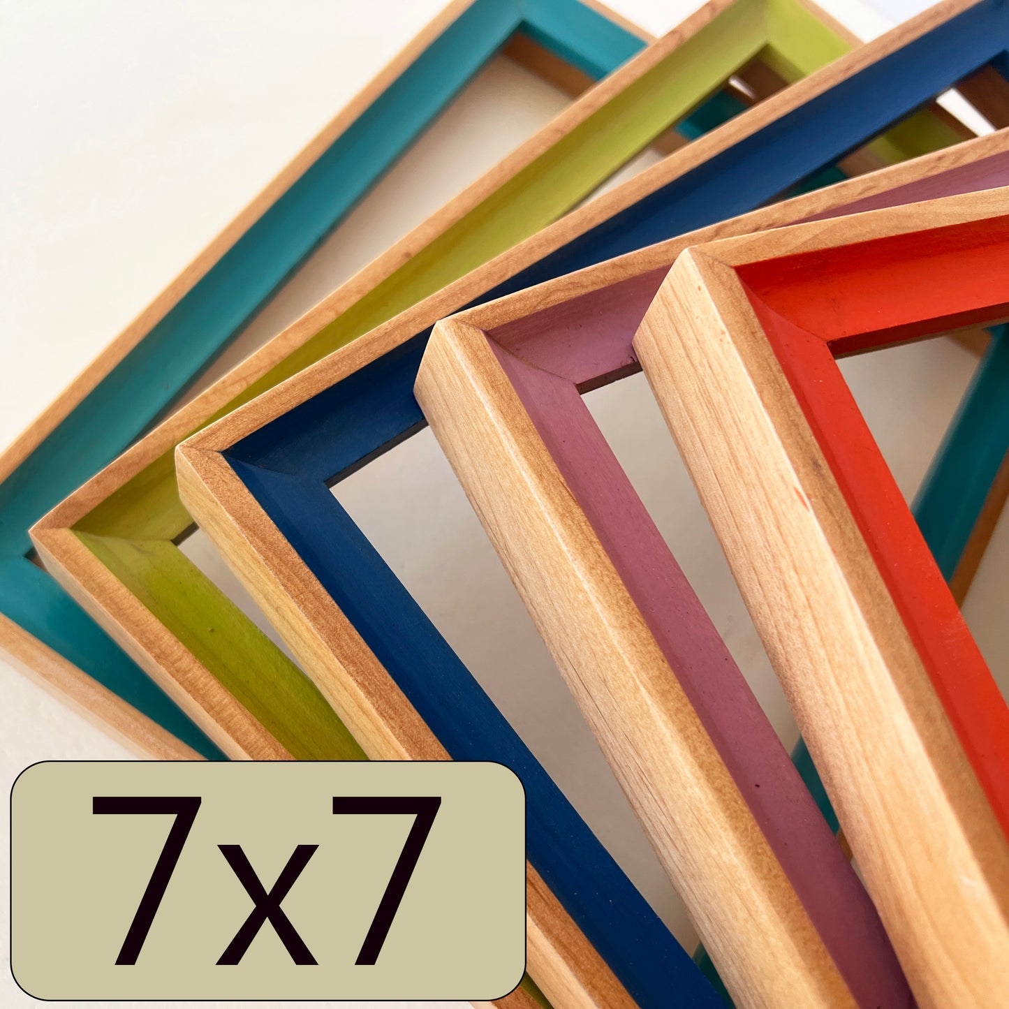 7x7" frame in Foxy Minus style - Choose your color - FREE SHIPPING