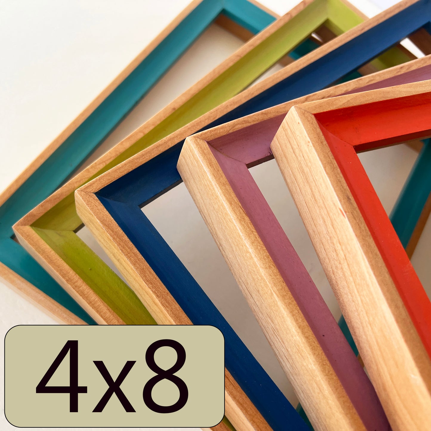 4x8" frame in Foxy Minus style - Choose your color - FREE SHIPPING