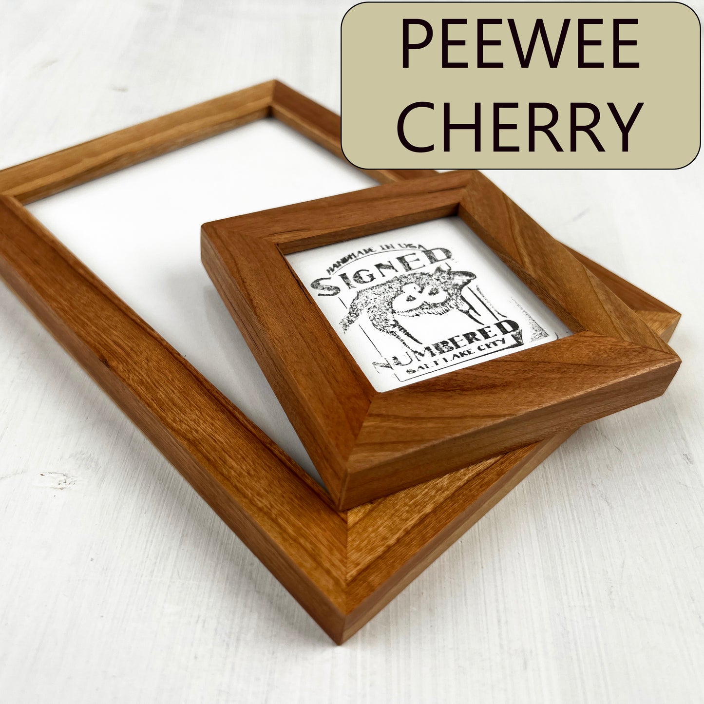 Solid Cherry Picture Frame in Peewee Hardwood Molding- Choose Your Size - Ships Right Away!