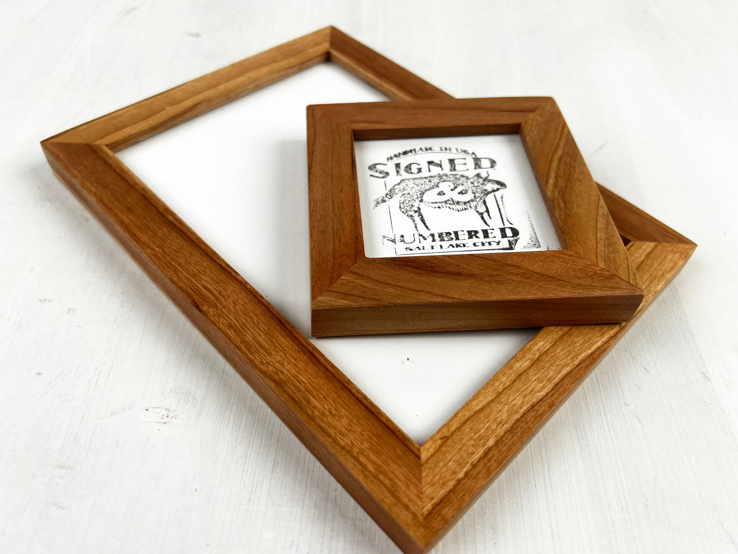 Solid Cherry Picture Frame in Peewee Hardwood Molding- Choose Your Size - Ships Right Away!
