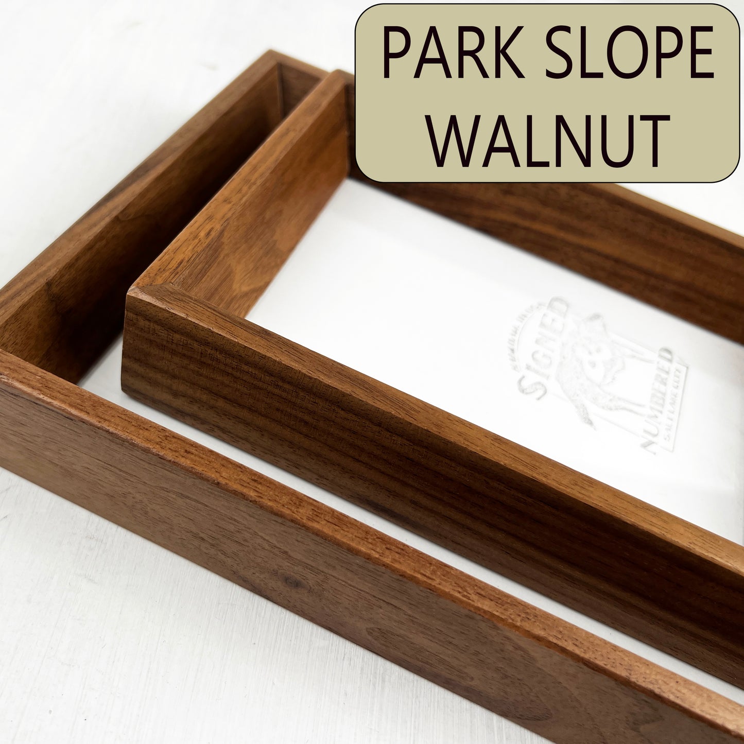 Solid Walnut Picture Frame in Park Slope Hardwood Molding- Choose Your Size - Ships Right Away!