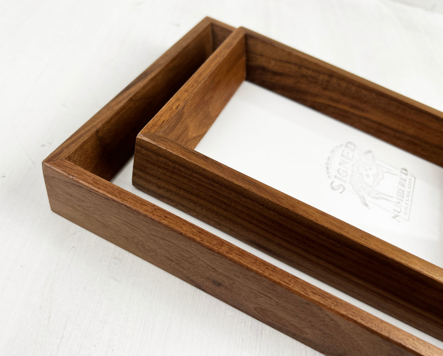 Solid Walnut Picture Frame in Park Slope Hardwood Molding- Choose Your Size - Ships Right Away!