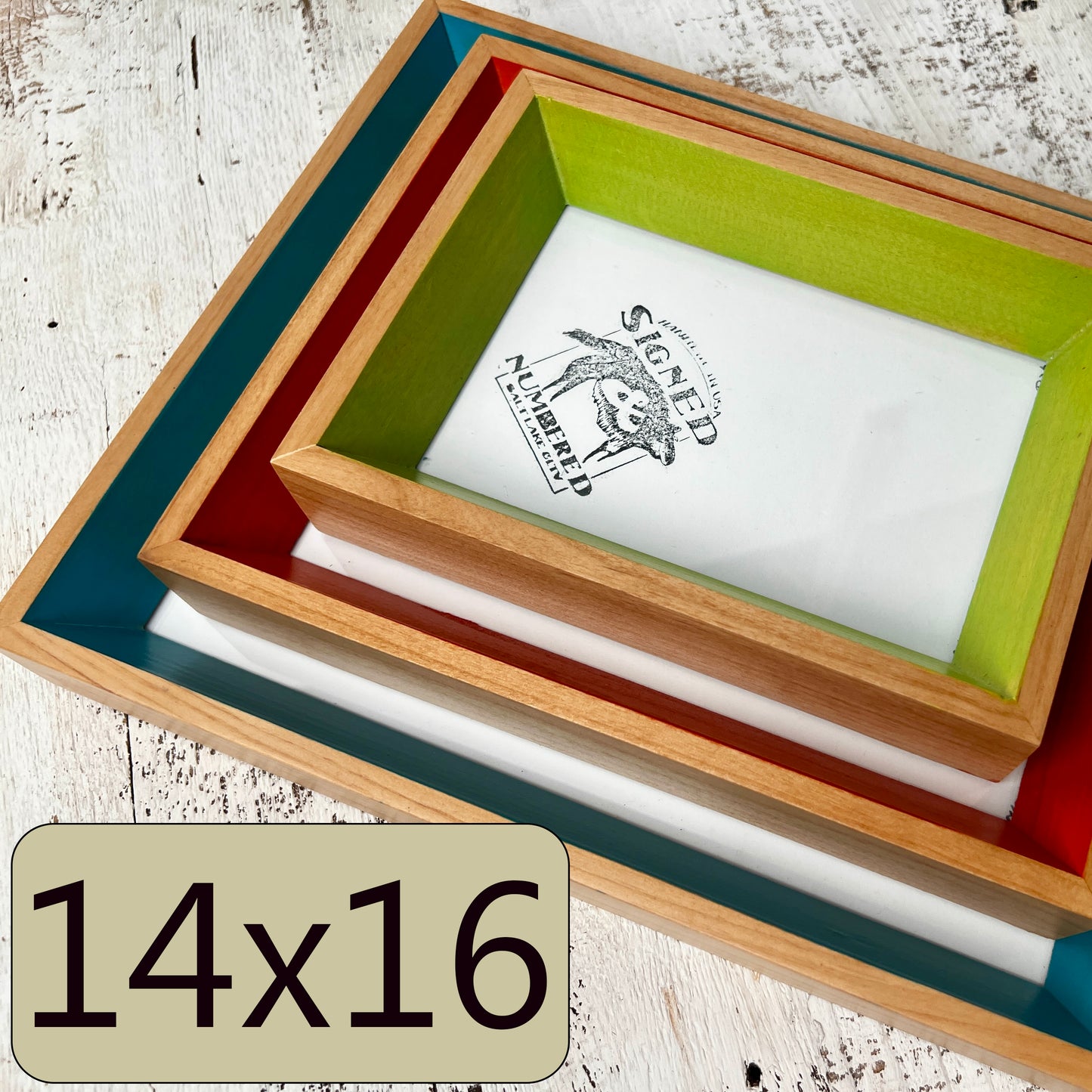 14x16" frame in Park Slope Minus style - Choose your color - FREE SHIPPING