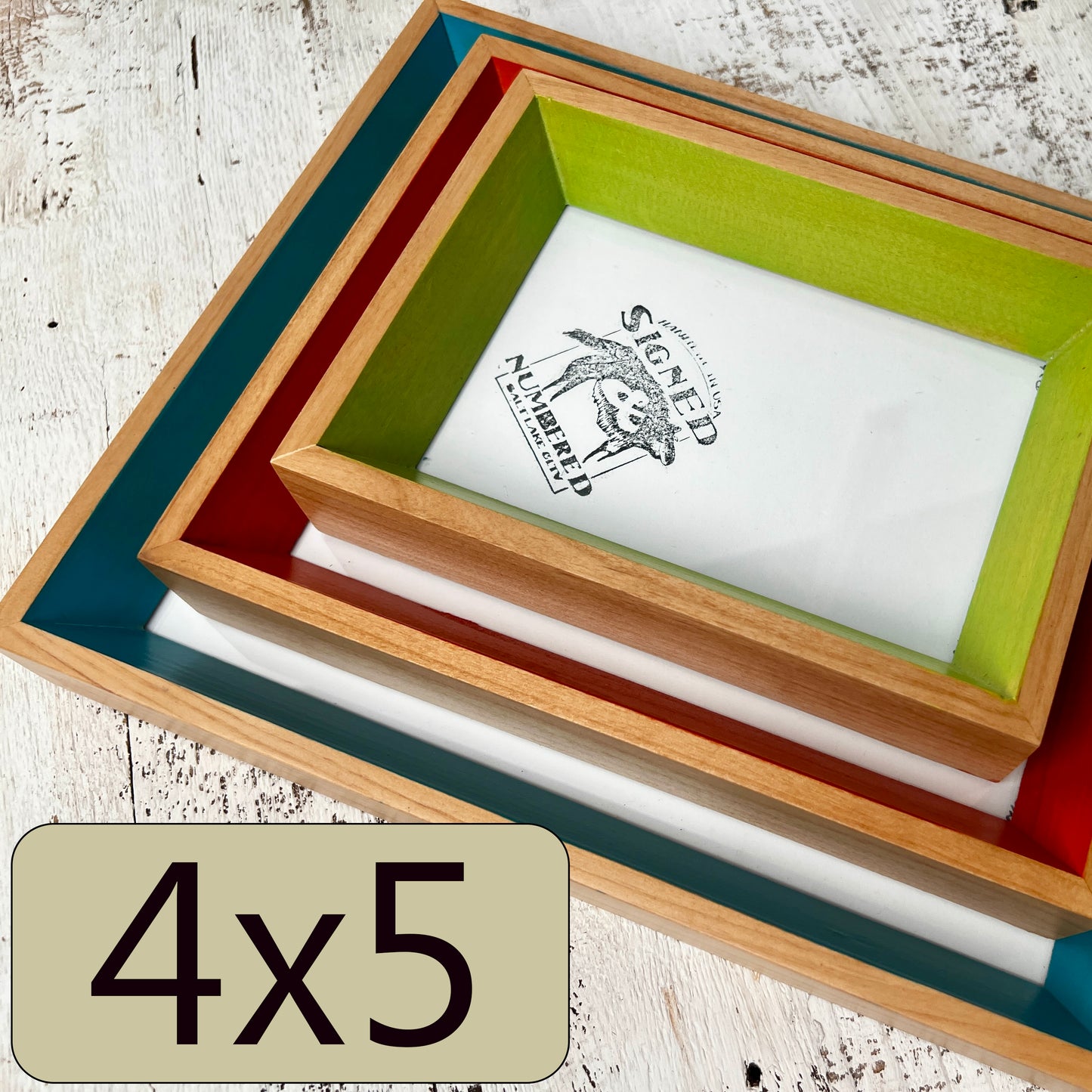 4x5" frame in Park Slope Minus style - Choose your color - FREE SHIPPING