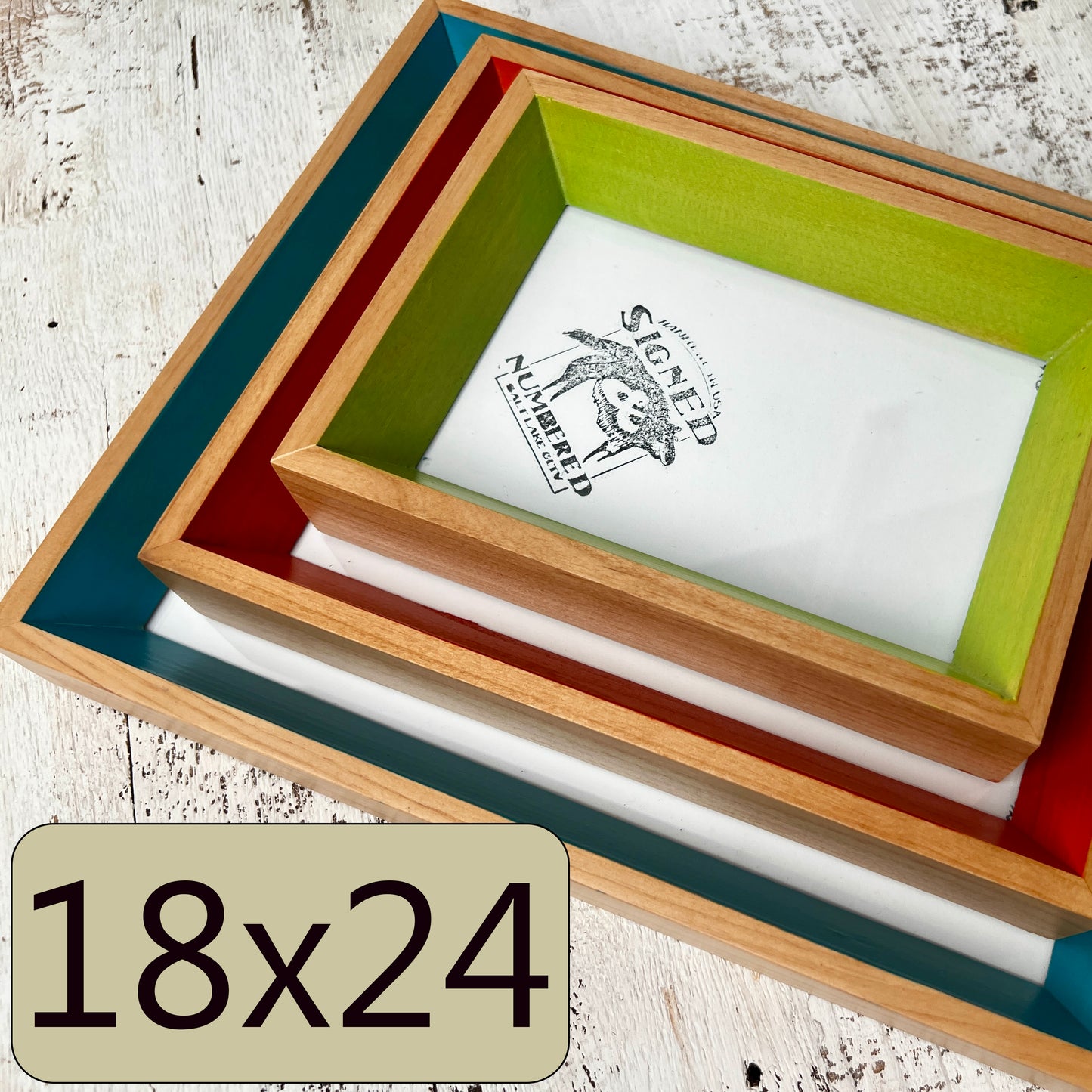 18x24" frame in Park Slope Minus style - Choose your color - FREE SHIPPING