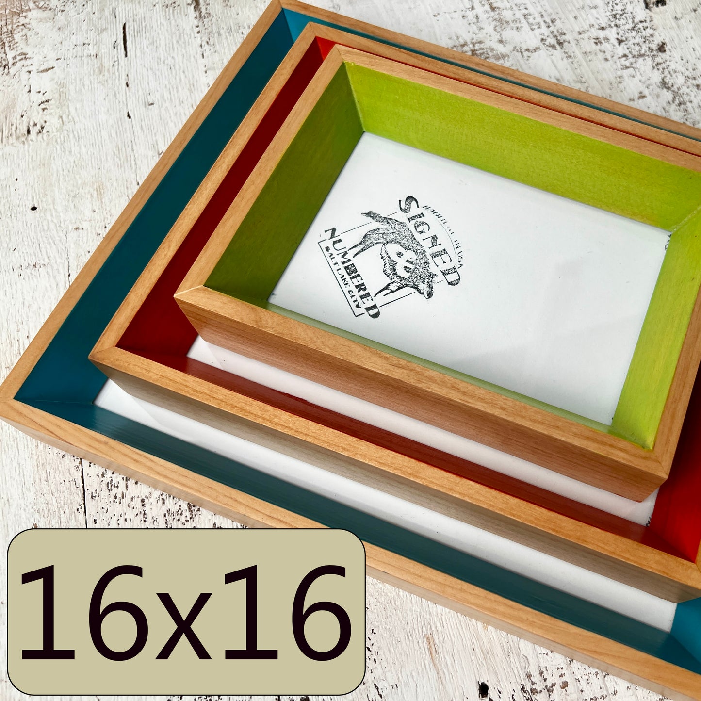 16x16" frame in Park Slope Minus style - Choose your color - FREE SHIPPING