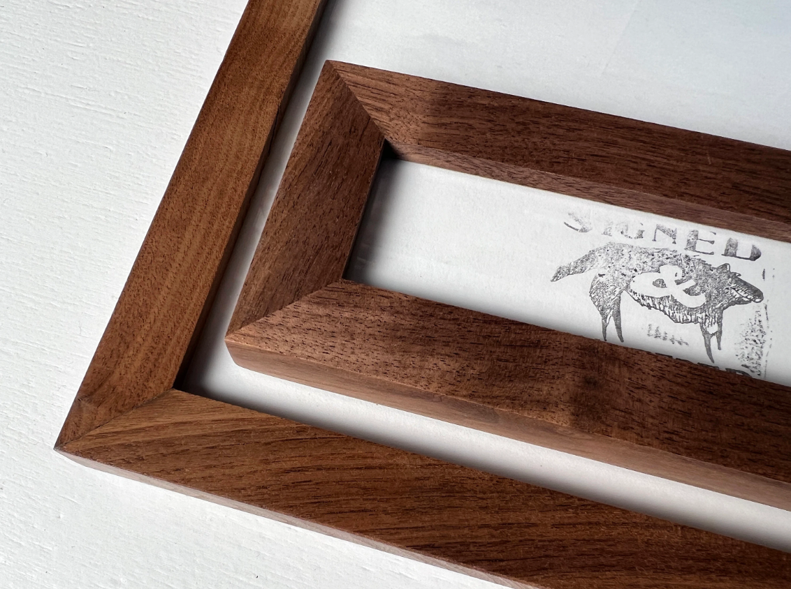 Solid Walnut Picture Frame in 1x1 Hardwood Molding- Choose Your Size - Ships Right Away!