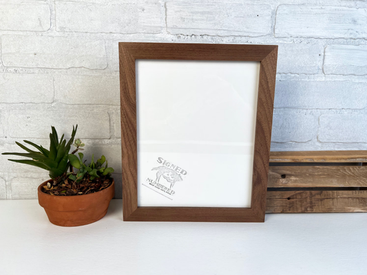 Solid Walnut Picture Frame in 1x1 Hardwood Molding- Choose Your Size - Ships Right Away!