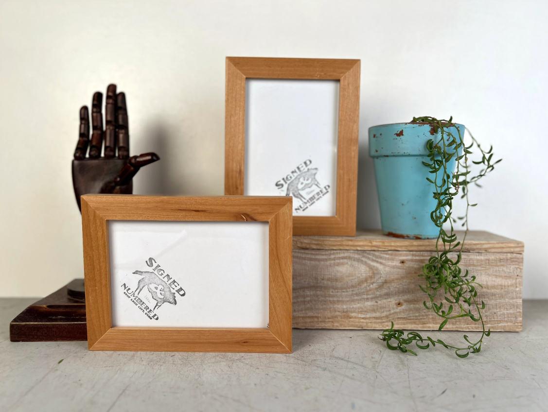 Solid Alder Picture Frame in 1x1 Hardwood Molding - Choose Your Size - Ships Right Away!