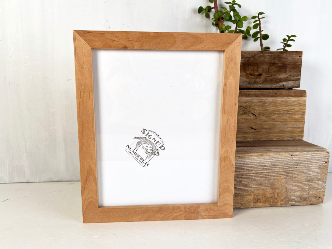 Solid Alder Picture Frame in 1x1 Hardwood Molding - Choose Your Size - Ships Right Away!