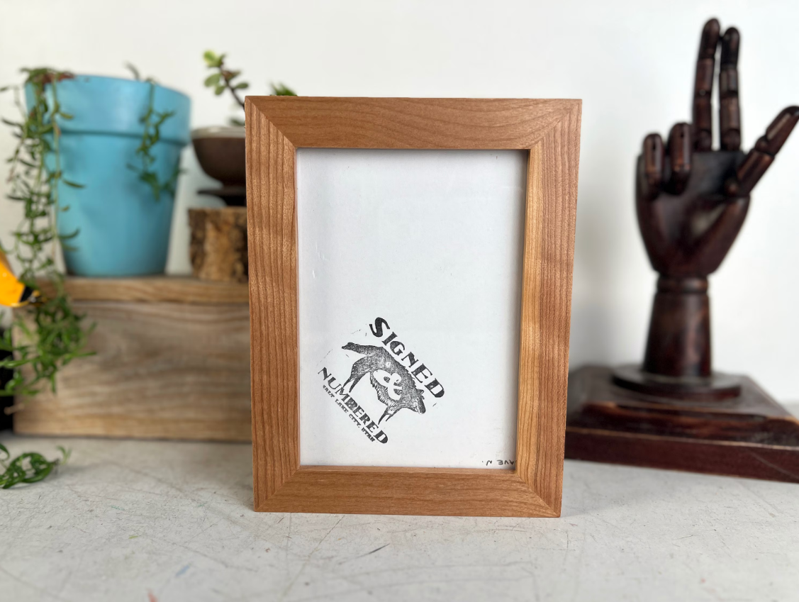 Solid Cherry Picture Frame in 1x1 Hardwood Molding- Choose Your Size - Ships Right Away!