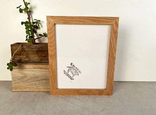 Solid Oak Picture Frame in 1x1 Hardwood Molding- Choose Your Size - Ships Right Away!