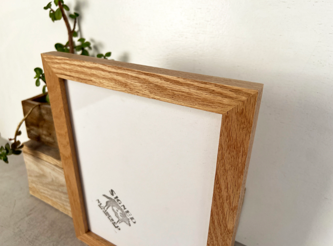 Solid Oak Picture Frame in 1x1 Hardwood Molding- Choose Your Size - Ships Right Away!