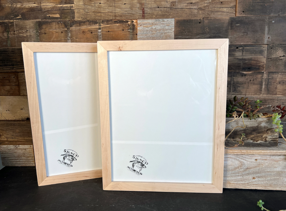 Solid Maple Picture Frame in 1x1 Hardwood Molding- Choose Your Size - Ships Right Away!