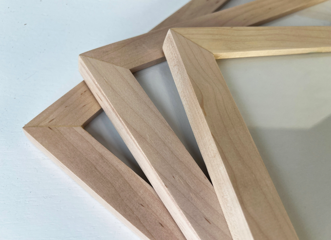 Solid Maple Picture Frame in 1x1 Hardwood Molding- Choose Your Size - Ships Right Away!